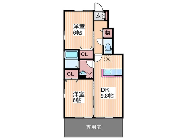 メゾン沖・皆賀Ｂ棟の物件間取画像